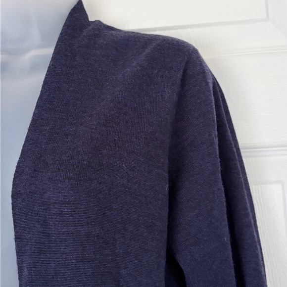 Eileen Fisher Open Front Merino Wool Long Cardigan in Navy Blue size Medium - Picture 7 of 14